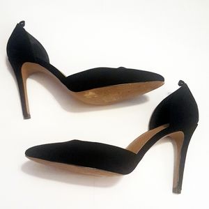 ASOS | Black Faux Suede D'Orsay Heels 9